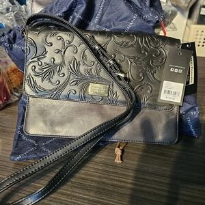 Tignanello NWT Tooled Flap Crossbody